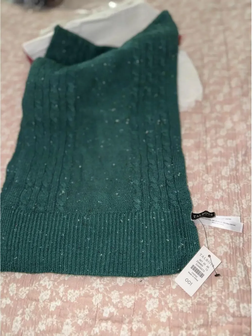 Talbots CABLE STITCH TWEED SCARF